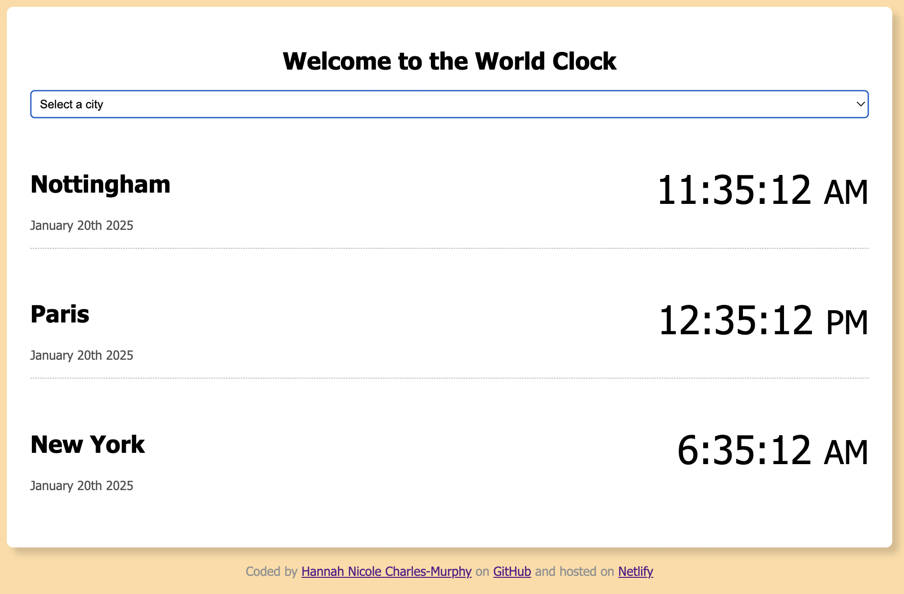 World clock app preview